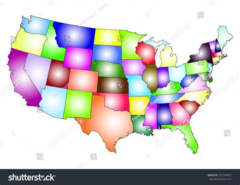 Usa Map Infographics Colorful Map Usa Stock Vector (Royalty Free ...