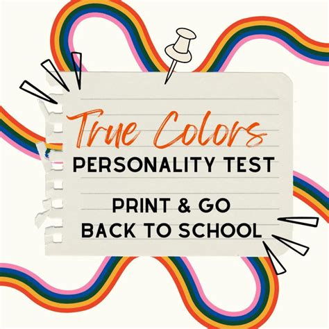 True Colors Personality Test Instant Download Graphic Art Teacher ...