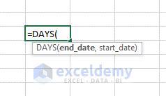 How to Use Days Function in Excel 的图像结果