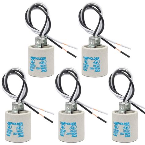 E26 Socket, Ceramic Standard Medimun Screw Socket, E26 E27 Bulb Lamp ...