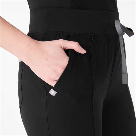 Women's High Waisted Madryn Flare Scrub Pants - Black · FIGS