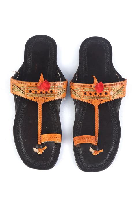 Genuine Cruelty-Free Leather Kolhapuri Toe-Hold Sandals – TJORI