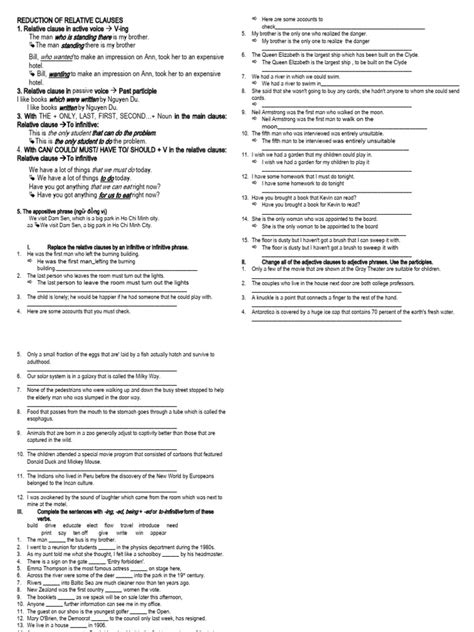 Image result for Reducec Relative Participle Clauses