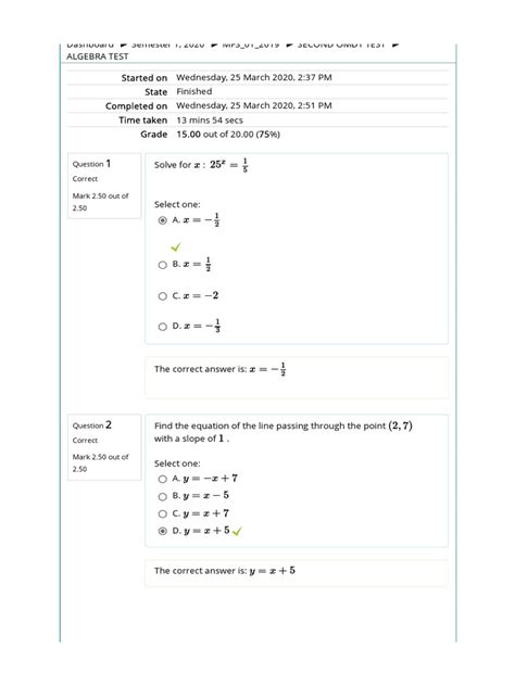 Algebra Math Test 的图像结果