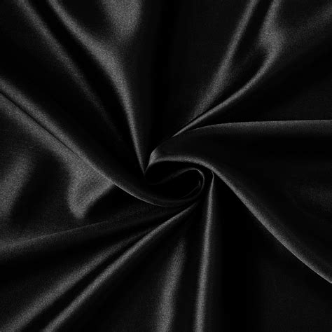 Encasa Black Silky Satin Fabric Material by Meter | 110 Cm Width, Slik ...