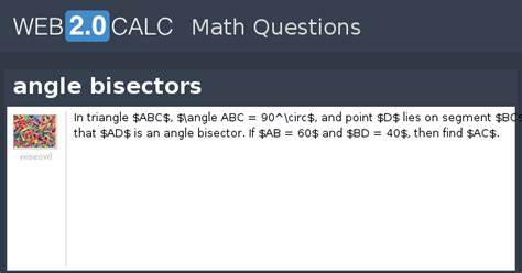 View question - angle bisectors