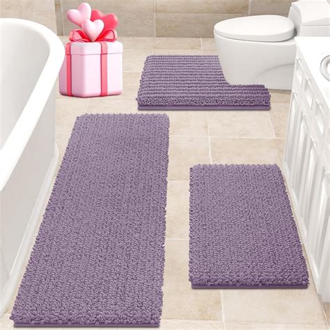 Upgrade Extra Large Lavender Bathroom Rug Set 3 Pieces Ultra Soft ...