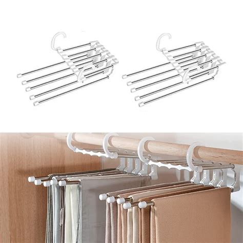 RYLAN (Set of 1) 5 in 1 ABS Foldable Hangers for Clothes Hanging Multi ...