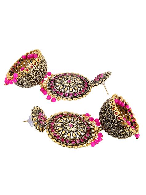 Sia Jhumkas Pearl Drops handmade beaded earrings