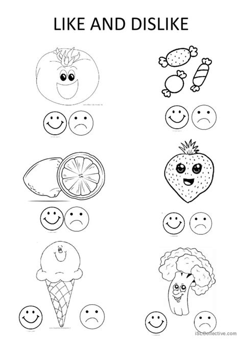 Like Dislike Worksheet 的图像结果