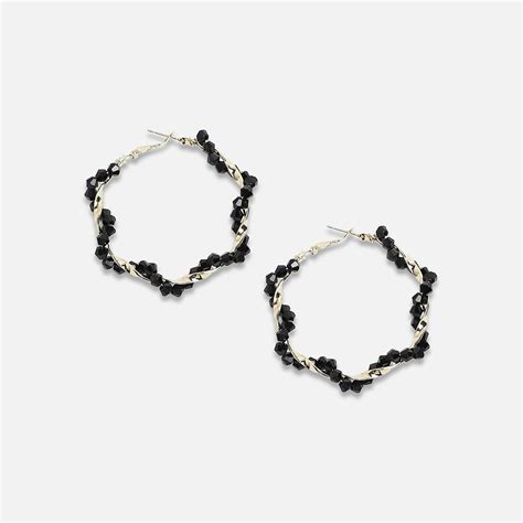 Buy SOHI Women Beaded Twist Hoop Earrings Online