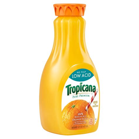 Tropicana Pure Premium 100% Orange Juice, Low Acid, No Pulp, 52 fl oz ...