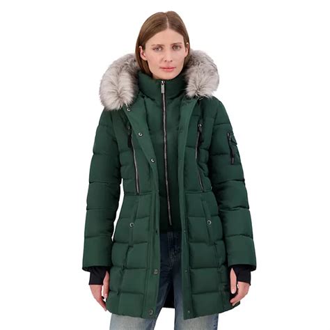Women's Nautica Faux Fur Trim Hooded Heavyweight Puffer Jacket
