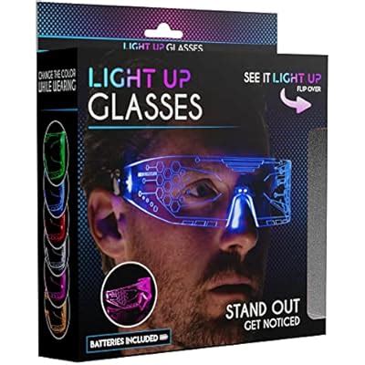 Buy Neon Nightlife LED Light Up Glasses, Multicolor | Cyberpunk Goggles ...