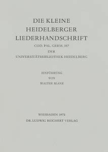 Die Kleine Heidelberger Liederhandschrift: Buy Die Kleine Heidelberger ...