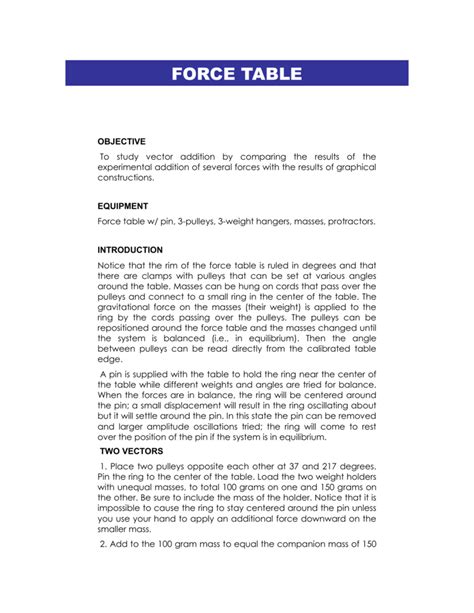 Image result for How to Use Force Table