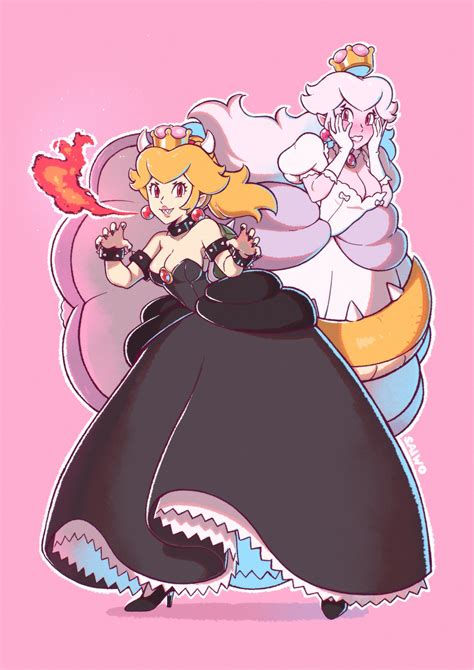bowsette and princess king boo (mario and 1 more) drawn by saiwo ...