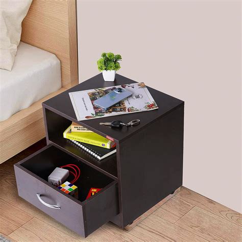 FURDEXO Galano Engineered Wood Bed Side Table with Drawer| Nightstand 2 ...