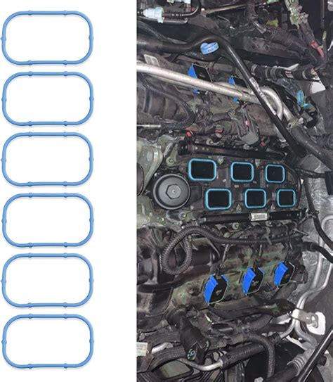 6PCS Intake Manifold Rubber Sealing Gasket, 5184562AC Intake Manifold Upper and Lower Gasket Set ...