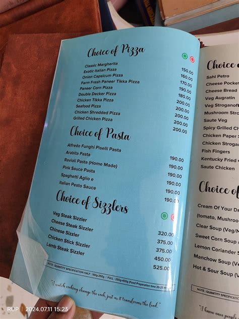 Menu at SARDARJI DA KITCHEN, Raipur