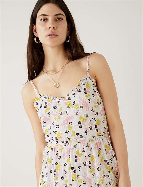 Buy Sparkly Floral V-Neck Maxi Tiered Dress at Marks & Spencer