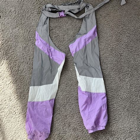 iheartraves reflective purple chaps. Note there are... - Depop