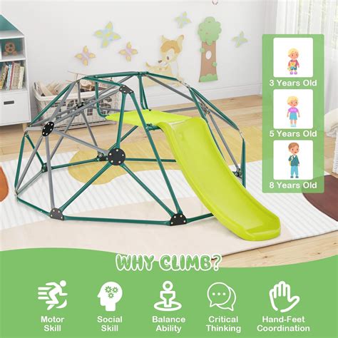 Costzon Kids Climbing Dome with Slide, 8FT Kids India | Ubuy