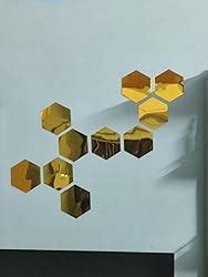 Buy Bikri Kendra - Hexagon 20 Silver mirror stickers for wall, hexagon ...
