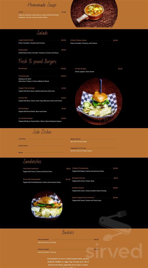 Jamison City Hotel Restaurant & Bar menu in Benton, Pennsylvania, USA