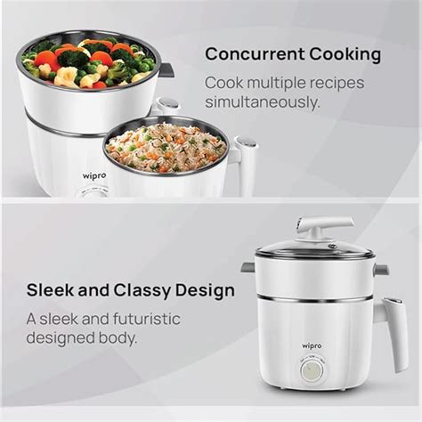Wipro Vesta 1.2 l multicooker Kettle | Concurrent Cooking |Cool Touch ...