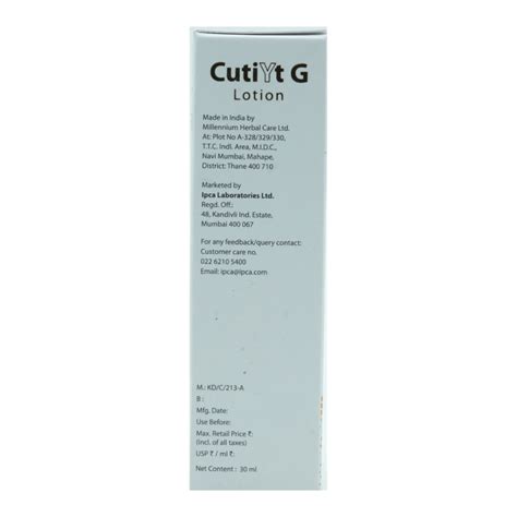 Cutiyt G Lotion 30 ml Price, Uses, Side Effects, Composition - Apollo ...