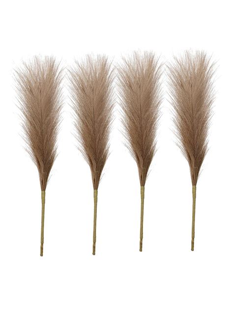 Buy | Set of 4 Brown Artificial Pampas Grass | Tied Ribbons