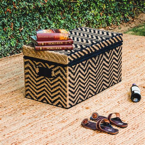 The Buff Jute & Cotton Trunk | Baskets & Boxes by Sirohi – Brown Living™