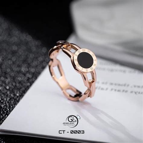Promo Cincin Titanium Rose Gold Plating 18K Ruona Roman Word CT-0003 ...