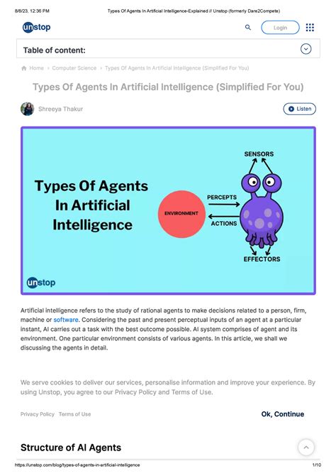 Types Of Agents In Artificial Intelligence - Considering t he past and ...