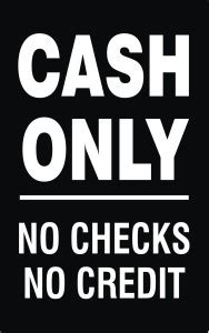 signEver Cash Only No Checks No Credit Sign Board For Factory Lodges ...