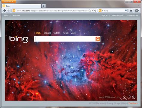 Bing Search Homepage 的图像结果