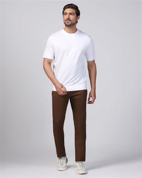 Slim Comfort B-95 Casual Brown Solid Khaki - Marico