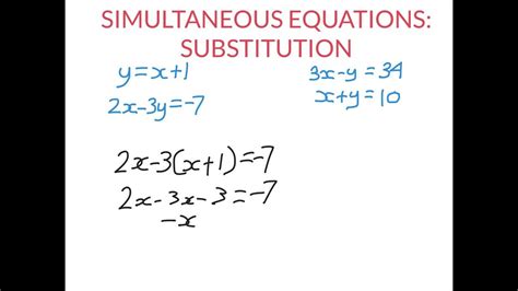 Image result for Simultaneous Equation Steps Using Substitution Math Site Youtube.com