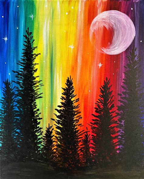 Rainbow Trees Painting