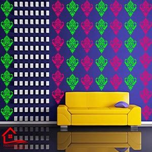 FLEXISHINE DECOR Beautiful Pattern Wall Design Stencil For Wall ...