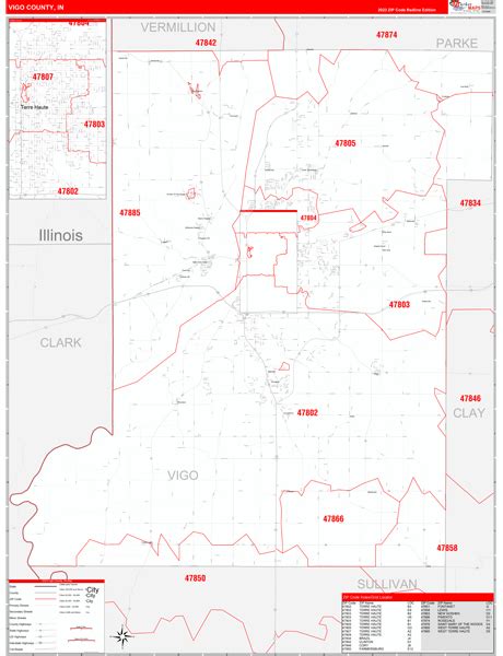 Digital Maps of Vigo County Indiana - marketmaps.com