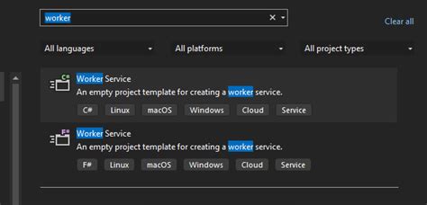 Image result for Visual Studio Worker Service