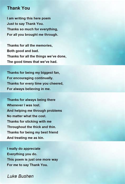 Thank You Poem