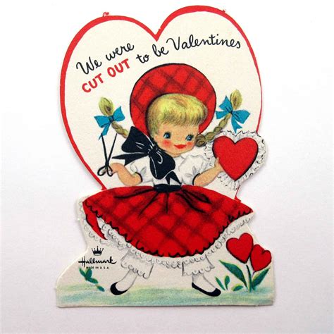 Vintage Children's Hallmark Valentine Card With Little Blonde Girl in ...