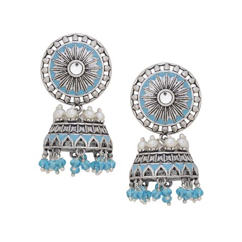 Gwalior Enameled Jhumka Earrings – VOYLLA