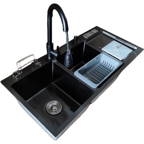 Promo Kitchen sink 100 x 48 black stainless double bowl bak cuci piring ...
