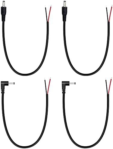KSOPUERT 4 Pcs DC Power Pigtail Cable Male,Replacement 3.5mmx1.35mm 90 ...