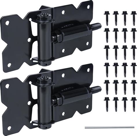Amazon.com: Heavy Duty Self Closing Gate Hinges for Wooden Fences Gates ...