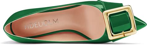 Buy HDEUOLM Women Low Chunky Block Heel Pointed Toe Slip-on Pumps Bow ...